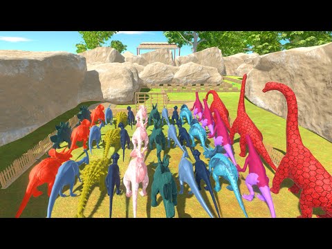 Colored HERBIVORE DINOSAURS vs All Units Championship – Animal Revolt Battle Simulator