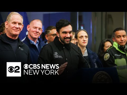 Video shows NYC Mayor Mamdani shoveling van out of snow