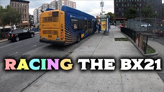 Racing The Bx21 Bus! *DUSTED by 1 HOUR! Entire NYC Bus Route | MTA Bus Race #13 |