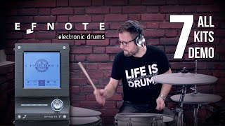 Video thumbnail for EFNOTE 7 electronic drumkit playing all kits sound module demo by drumtecTV
