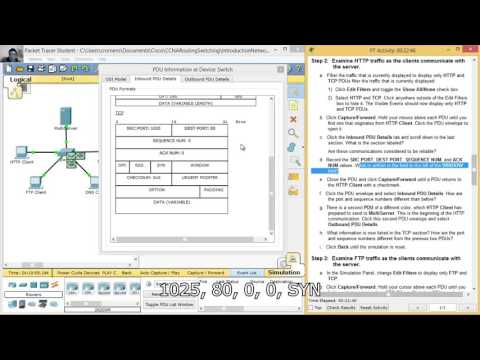9.3.1.2 Packet Tracer Simulation - Exploration of TCP and UDP Communications