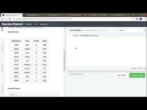 Top Earners Hackerrank Sql Solution