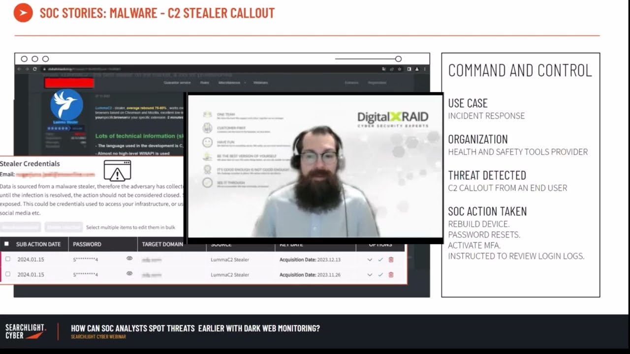 Customer story: SOC vs Malware - catching infostealer credentials in the wild