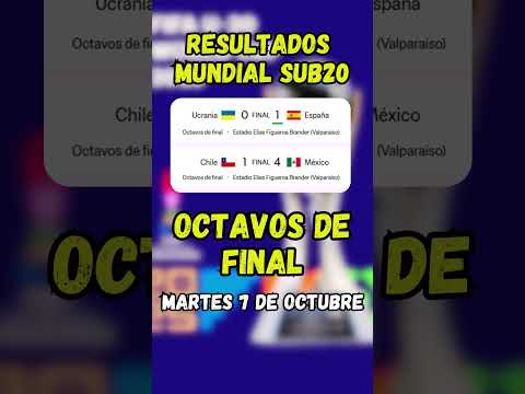 MUNDIAL SUB-20 | RESULTADOS OCTAVOS DE FINAL | 7 DE OCTUBRE