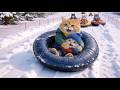 ️Orange Cat Scully Takes Kitten Edgar Snow Tubing First Time