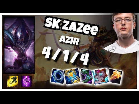 ZaZee Azir 11.3 Gameplay Challenger S11 Mid (4/1/4) - EU