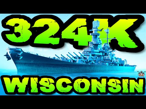 Wisconsin drückt 324K DMG *WERFTSCHIFF* "300K Club" ⚓️ in World of Warships 🚢 #worldofwarships