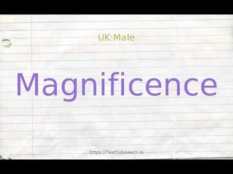 How to pronounce magnificence