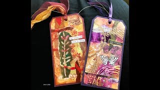 Two Mixed Media Altered Tags with Collage