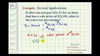 Ex: Find the Sale Tax Percentage
