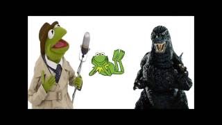 Kermit meets Godzilla