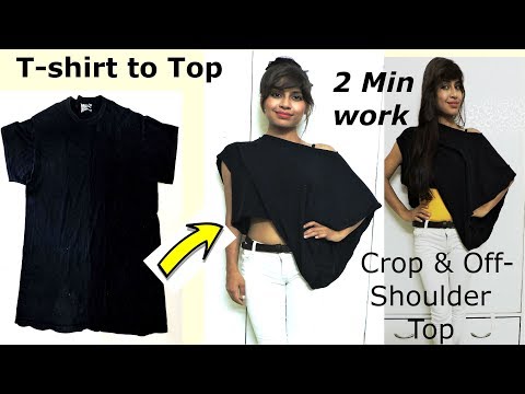 DIY: Convert / Reuse Men's Tshirt into Stylish Top only JUST in 2 MINUTES Video