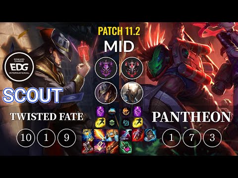 EDG Scout Twisted Fate vs Pantheon Mid - KR Patch 11.2