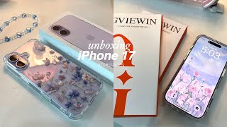 Unboxing iPhone 17 (lavender) accessories 🌷 GVIEWIN Floral Cases Collection, iphone 17 unboxing vlog