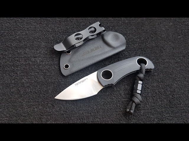 Vídeo relacionado con TONIFE Explorer Cuchillo de Hoja Fija con Funda 8Cr14MoV Blade Cuchillo de Supervivencia,Fibra de Vidrio Reforzada con Mango de Nylon para EDC Cuchillo(Negro+Negro Titanio y Satén) (HKT4021)