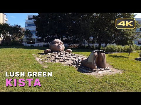Walking around lush green Kista (Sweden) (2022) | 4k