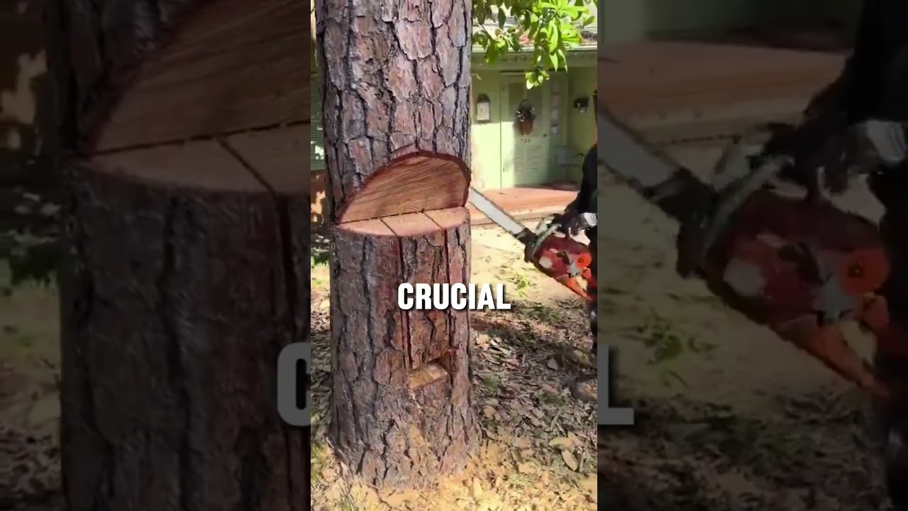 How To Perfectly Cut Down A Tree #skills #shorts