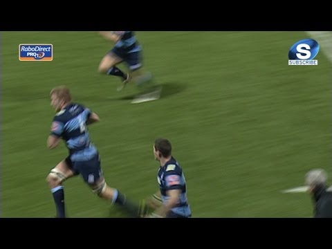 Excellent Robin Copeland Try - Cardiff Blues v Glasgow Warriors 15th February 2014