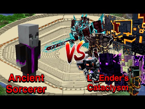 Minecraft |Mobs Battle| Ancient Sorcerer (Leo's Bosses) VS L_Ender 's Cataclysm