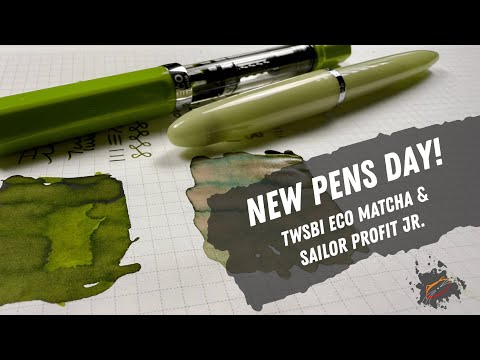 New Fountain Pen Day | 💫 TWSBI ECO Matcha & Sailor Profit Jr. | First Impressions, Ink Test