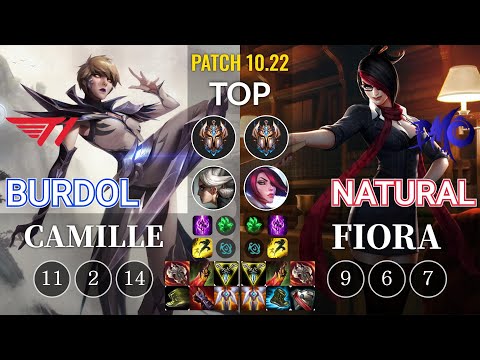 T1 Burdol Camille vs DMO Natural Fiora Top - KR Patch 10.22
