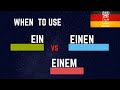 When to use einem vs ein vs einen. German declension of indefinite articles for male nouns explained
