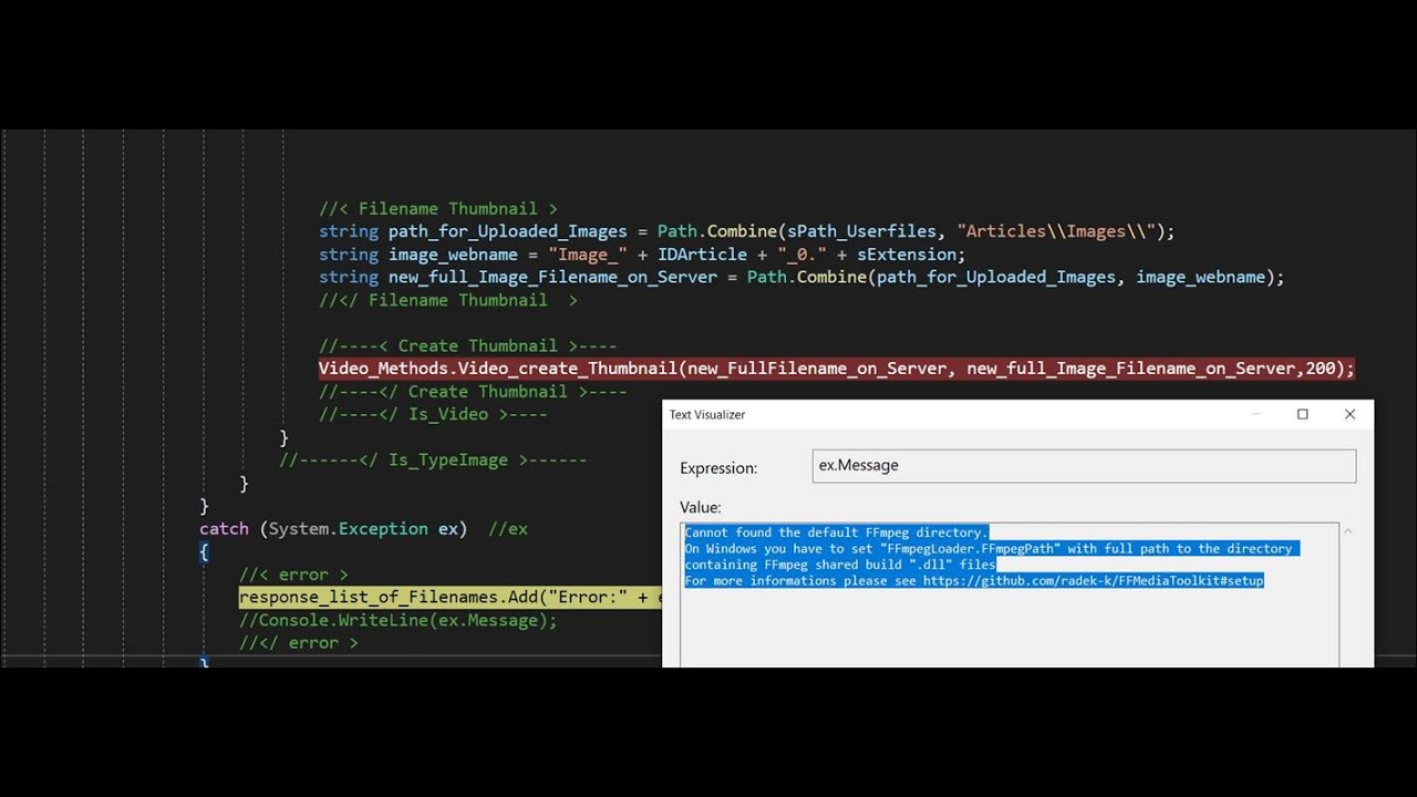 ✅ Cannot found the default FFmpeg directory bei FFMediaTookit