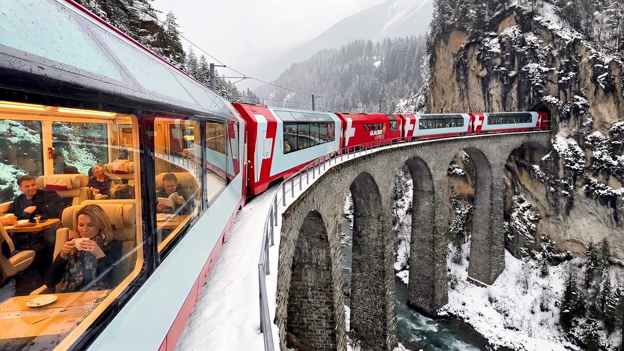 Switzerland's Most Luxurious Train - Glacier Express Excellence Class (Zermatt to St. Moritz)