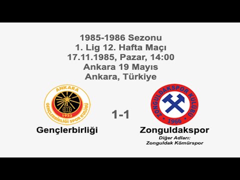Gençlerbirliği 1-1 Zonguldakspor 17.11.1985 - 1985-1986 Turkish 1st League Matchday 12