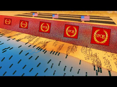 Can Modern US ARMY Hold SKULL ISLAND Beach vs 15,000,000 ROMAN ARMY?! - UEBS 2