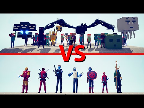MINECRAFT Team vs MARVEL Team - Totally Accurate Battle Simulator TABS