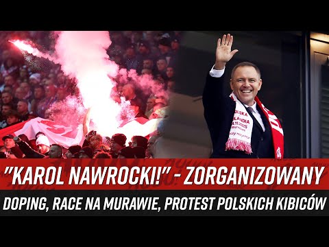"KAROL NAWROCKI!" - zorganizowany doping, race na murawie, protest polskich kibiców (14.11.2025)