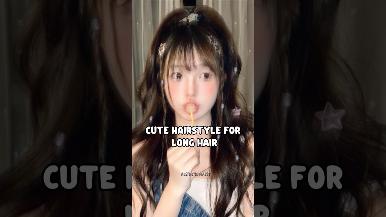 Cute hairstyle for long hair 😍 #fypシ゚ #viralshort #hairstyle