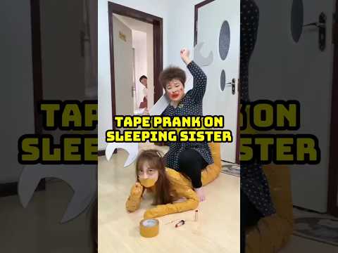 Tape Prank on Sleeping Sister