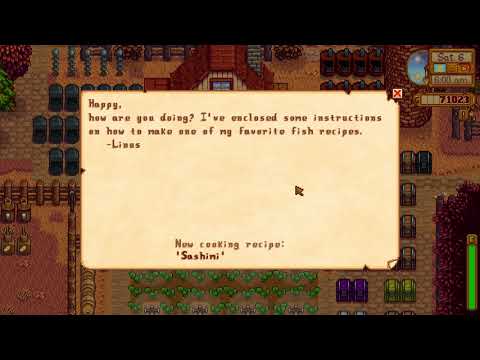 How to get the SASHIMI recipe in Stardew Valley