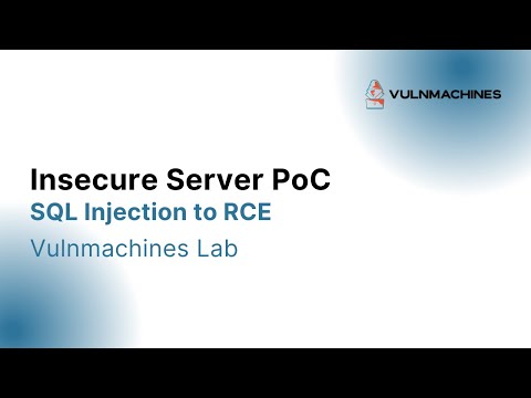 SQL Injection to RCE | Insecure Server Vulnmachines Lab