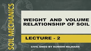Weight and volume relationship of soil.  वेट एंड वॉल्यूम रिलेशनशिप आफ सोइल। soil mechanics.