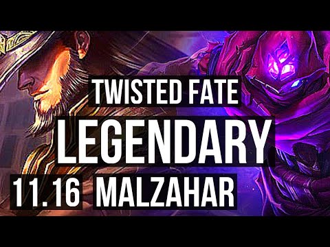 TWISTED FATE vs MALZAHAR (MID) | 9/1/16, 65% winrate, Legendary | EUW Challenger | v11.16
