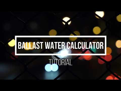 Ballast Water Calculator Video