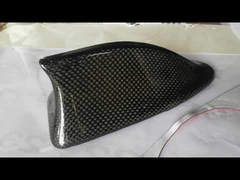 antena fibra de carbono real modelo sharky puntuda universal