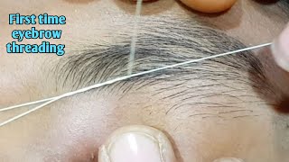 First time eyebrow threading tutorial/perfect eyebrow threading/ threading kaise kare/eyebrow