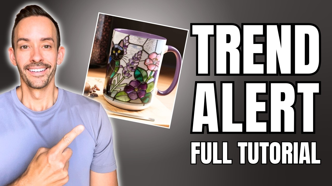 This NEW Design Trend is Blowing Up (Print on Demand Stained Glass Style Tutorial)