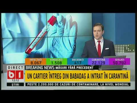STIRI B1 ORA 12.00 DIN 18 APRILIE 2020: PRIMII PACIENTI BOLNAVI CU COVID-19 ADUSI LA SPITAL ROL2