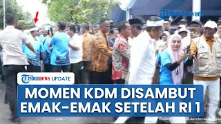 Tepat setelah Sambut Presiden Prabowo, Momen Emak-emak Kerubungi KDM yang Datang ke Acara Panen Raya