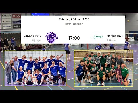 VoCASA H2 - Madjoe H1 (7 feb 2026, 17.00u) Topdivisie Heren Volleybal