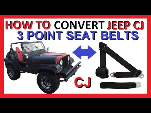 How to convert Jeep CJ to 3 Point Retractable Seat Belts - Shoulder Belt - Complete Guide - CJ5 CJ7