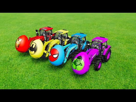 TRANSPORT SUPERHERO JOCKER BATMAN HULK SPIDERMAN IRONMAN TRACTORS MAN TRUCKS Farming Simulator 22