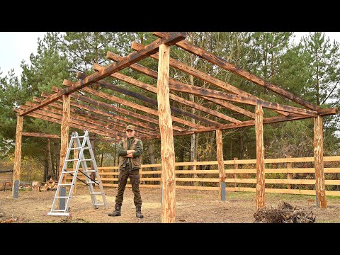 , title : 'The Beginning of the Building of a Large WOODEN CANOPY For the Farm - Ep. 3'