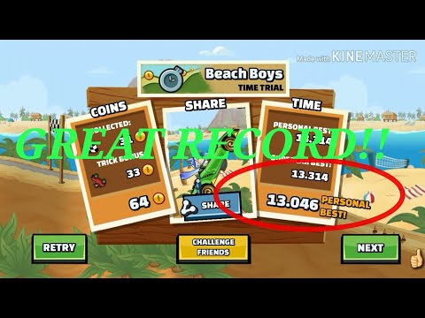 Hill climb racing 2 🏎 Beach Cup Beach Boys I got 13.046!