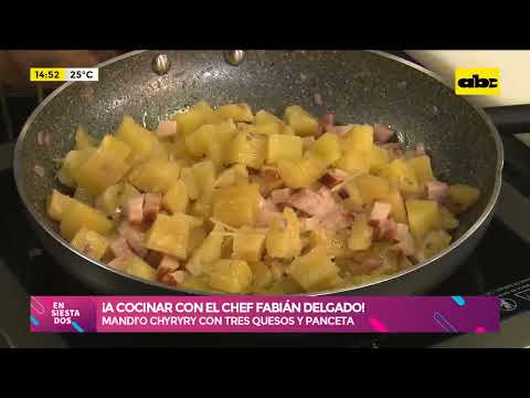 ¡ A COCINAR! Mandi’o Chyryry con tres quesos y panceta